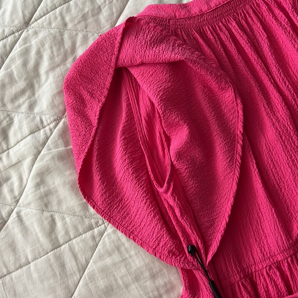 NWT Calvin Klein Tiered Gauze dress in Hibiscus size 2 - Picture 8 of 15